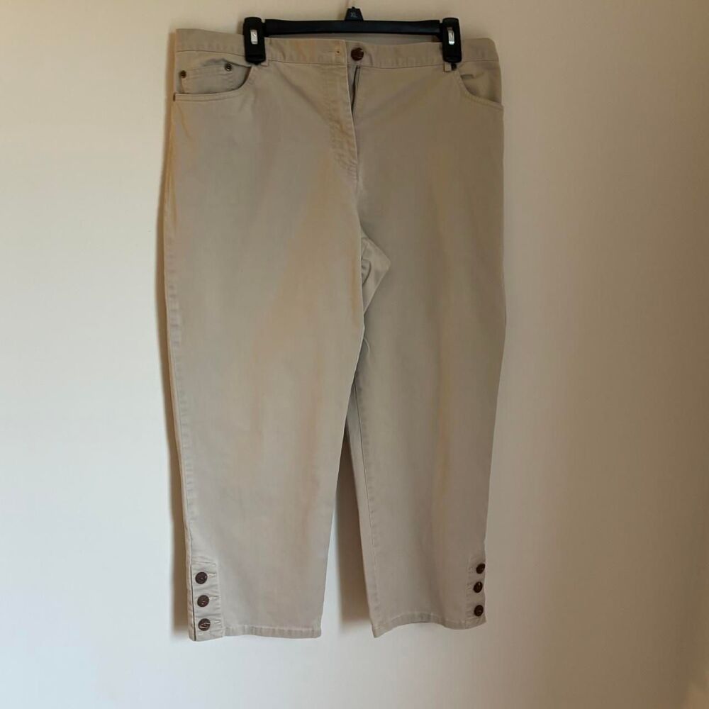 Ruby-rd Women's Cream and Tan Trousers Size 14